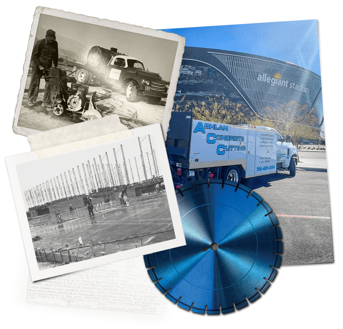 Electric saw cutting brick