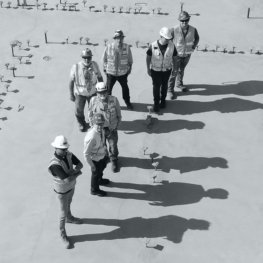 Electric saw cutting brick