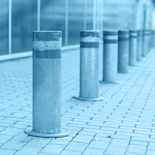 Bollards or posts erected from ground